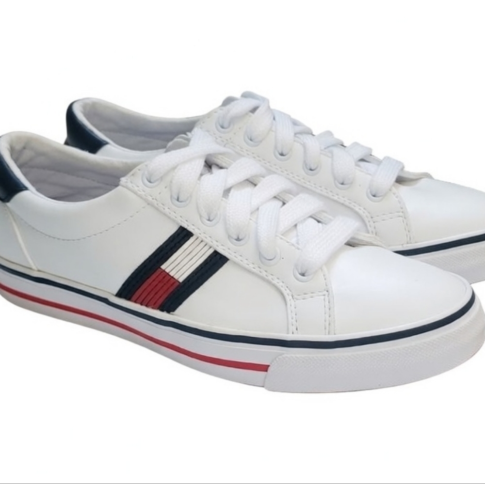 Tommy Hilfiger Twoneas Women's Sneakers Size 6.5 White Leather Pre-Owned